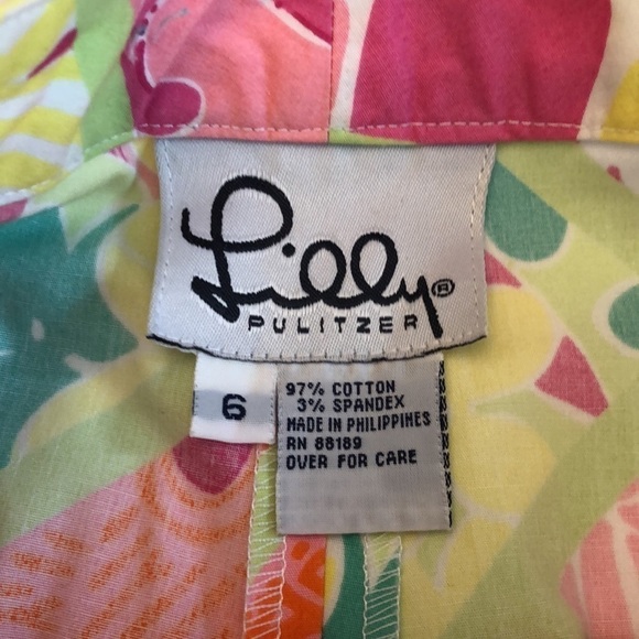 Lilly Pulitzer Colorful Capris Size 6 Diamondhead vintage - Picture 2 of 6